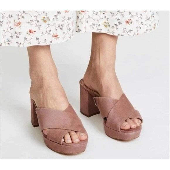 Sam Edelman Women's Jayne Heeled Sandal Suede Pink / Dusty Rose Size 8 - Picture 1 of 5